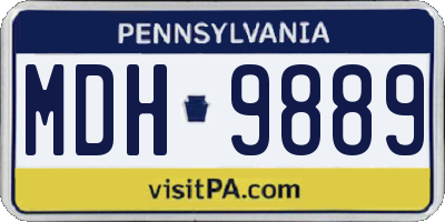 PA license plate MDH9889