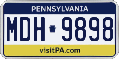 PA license plate MDH9898
