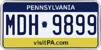 PA license plate MDH9899