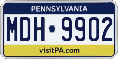 PA license plate MDH9902