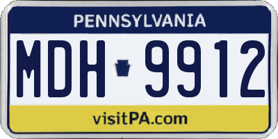 PA license plate MDH9912