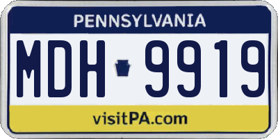 PA license plate MDH9919