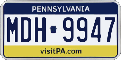 PA license plate MDH9947