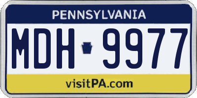 PA license plate MDH9977