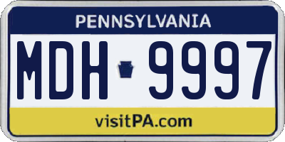 PA license plate MDH9997