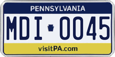 PA license plate MDI0045