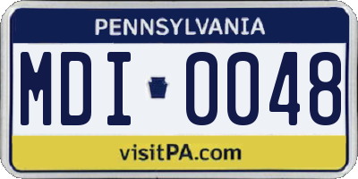 PA license plate MDI0048