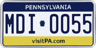 PA license plate MDI0055