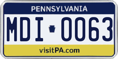 PA license plate MDI0063