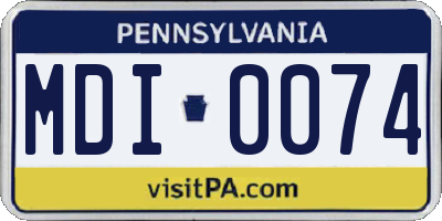 PA license plate MDI0074