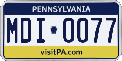 PA license plate MDI0077