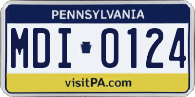 PA license plate MDI0124