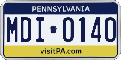 PA license plate MDI0140