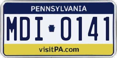 PA license plate MDI0141