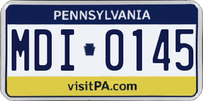 PA license plate MDI0145