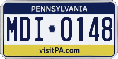 PA license plate MDI0148