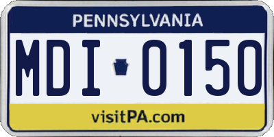 PA license plate MDI0150