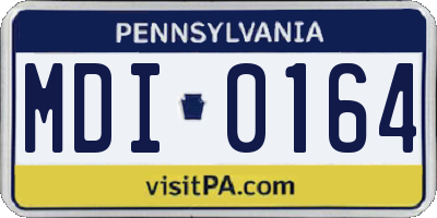 PA license plate MDI0164