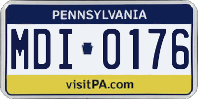 PA license plate MDI0176