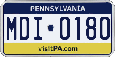 PA license plate MDI0180