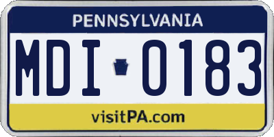PA license plate MDI0183