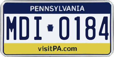 PA license plate MDI0184