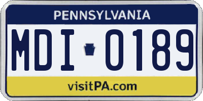 PA license plate MDI0189