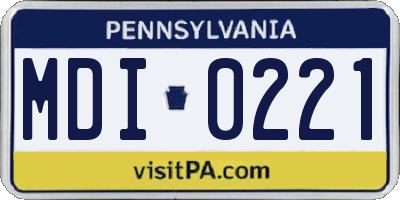 PA license plate MDI0221