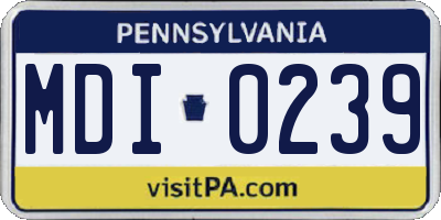 PA license plate MDI0239