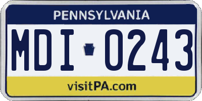 PA license plate MDI0243