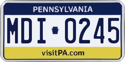 PA license plate MDI0245