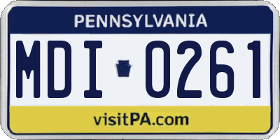 PA license plate MDI0261