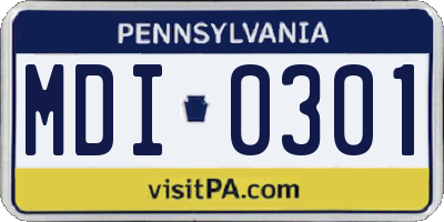PA license plate MDI0301