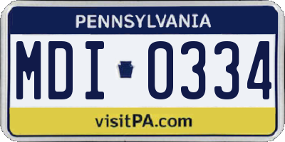 PA license plate MDI0334