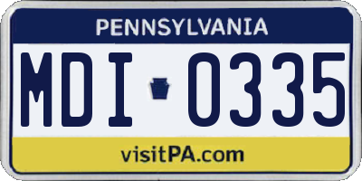 PA license plate MDI0335