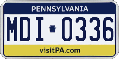 PA license plate MDI0336