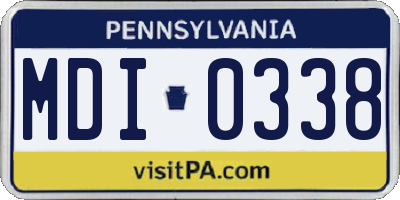 PA license plate MDI0338