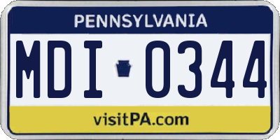 PA license plate MDI0344