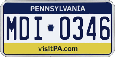 PA license plate MDI0346