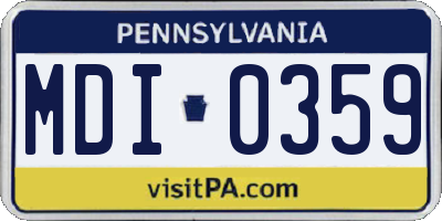 PA license plate MDI0359