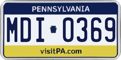 PA license plate MDI0369