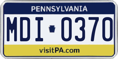PA license plate MDI0370