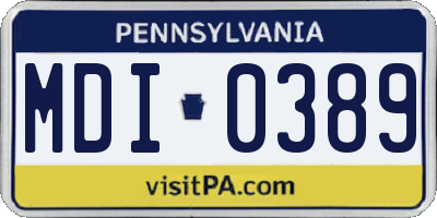 PA license plate MDI0389