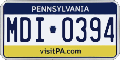 PA license plate MDI0394