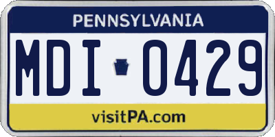 PA license plate MDI0429