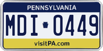 PA license plate MDI0449