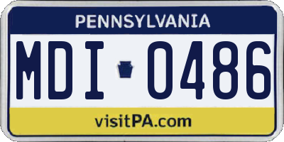 PA license plate MDI0486