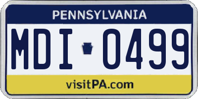PA license plate MDI0499
