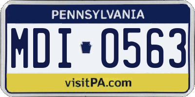 PA license plate MDI0563