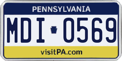PA license plate MDI0569